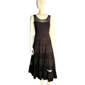 Vintage Free People Cotton Prairie Dark Romantic Dress